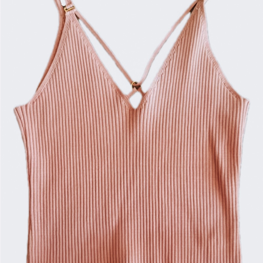 SIMKHAI Pink Ribbed Women's Top